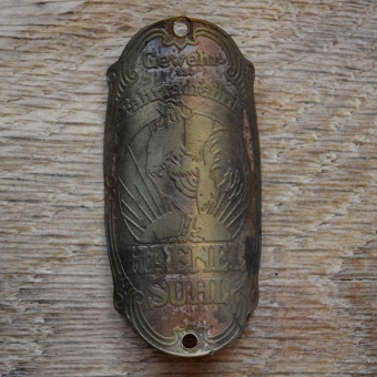 Steuerkopfschild HAENEL SUHL, 30er Jahre, Originalschild aus Sammlungsbestand 