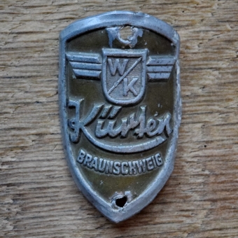 Steuerkopfschild KÜRTEN, 50er Jahre, Originalschild aus Sammlungsbestand 