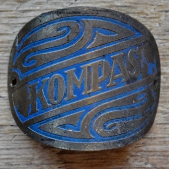 Steuerkopfschild KOMPASS 30er Jahre, Originalschild aus Sammlungsbestand 