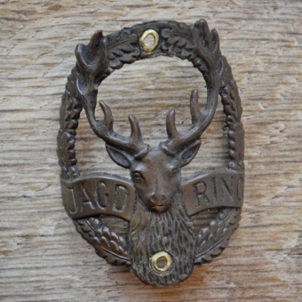 Steuerkopfschild JAGT RING, 50er Jahre, Originalschild aus Sammlungsbestand 