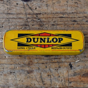 Flickzeug Blechdose "DUNLOP" orig. 50er Jahre, 116 x 34 x 17 mm, ohne Inhalt 