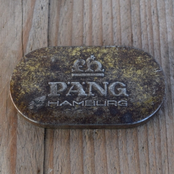 Flickzeug Blechdose "PÄNG" orig. 30er Jahre, 77 x 41 x 13 mm, ohne Inhalt 