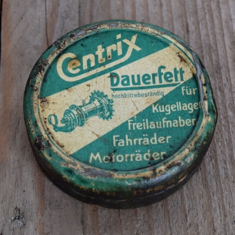 Blechdose "CENTRIX DAUERFETT" orig. 30 er Jahre, 70 x 22 mm, ohne Inhalt 