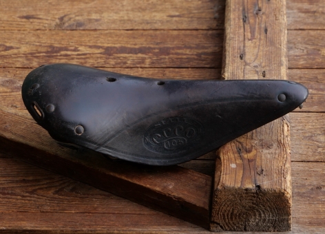 Sattel SELLE ECCO 105, für Rennrad, französisch, Leder, braun, Gestell verchromt/verzinkt, original 30er-50er Jahre, gebr. 