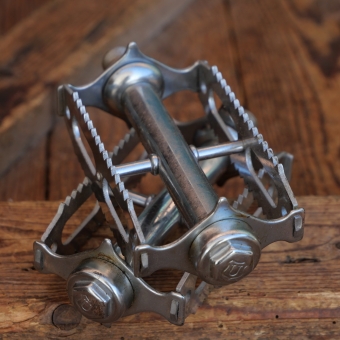 Pedale UNION, für Rennrad, verchromt, original 30er Jahre, NOS 