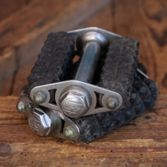 Pedale MERTENS, Blockpedal für Tourenrad, verchromt, original 30er-50er Jahre, NOS 