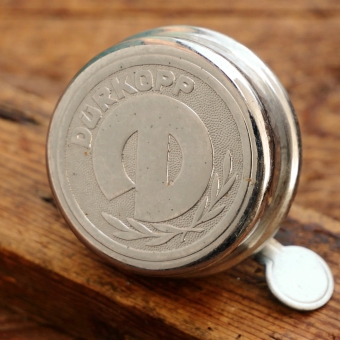 Fahrrad/Moped Klingel DÜRKOPP, orig. 50er Jahre, verchromt, Durchmesser 60 mm, Deckel NOS 