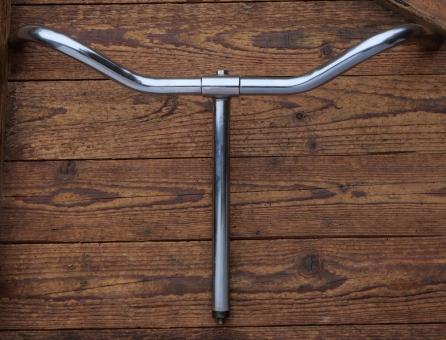 Fahrradlenker, NSU-Form, passend für Tourenräder der 30er-60er Jahre, verchromt, langer Schaft, NOS 