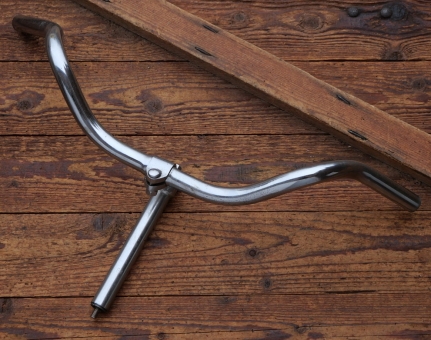 Fahrradlenker mit Vorbau FRIKO, DIAMANT-Kuhhorn-Form, 50er/60er J., verchromt, gebr. 