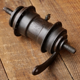 Nabe Hinterrad Fahrrad, F+S Torpedo Mod. 09, Bj. 1944, WW2, brüniert, gebr. 