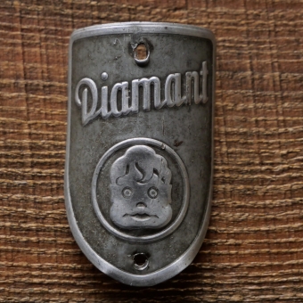 Steuerkopfschild DIAMANT, Alu, original DDR 60er-80er Jahre, gebr. 