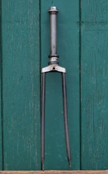 Fahrradgabel 26 Zoll OPEL, schwarz, für Ballonrad 30er J., inkl. orig. Steuersatz verchromt, gebr. 