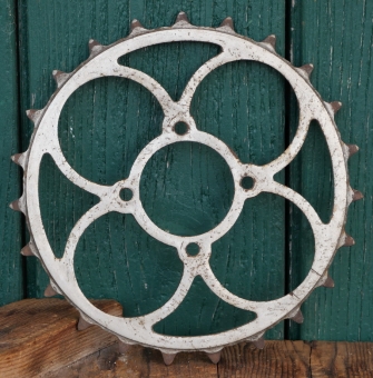 Kettenblatt BRENNABOR, um 1910, 1 Zoll, vernickelt,  23 Zähne, gebr. 