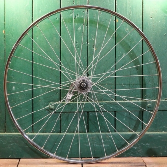 Hinterrad 28 Zoll (622), für Drahtbereifung, SCHÜRMANN Stahl-Felge, verchromt, Nabe SHIMANO 3CC 3-Gang, NOS 