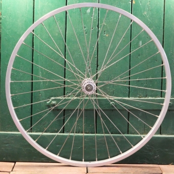 Vorderrad "Schürmann", 26 Zoll (559), Alu, Kastenfelge, Nabe Alu, Vollachse, NOS 