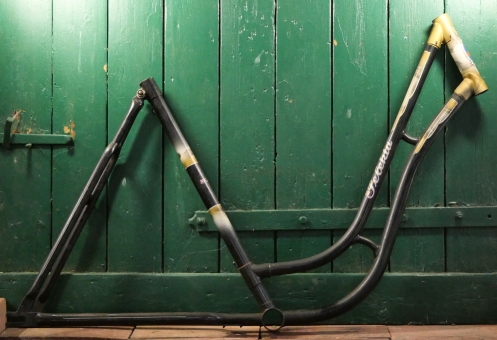 Fahrrad - Damenrahmen Schwanenhalsform "Selekta" 28 Zoll, 1950er/60er J., Originallack 