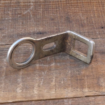 Carbidlaternenhalter/Winkelhalter, vernickelt, extrastarke Ausführung, orig. 1910er/20er, gebr. 