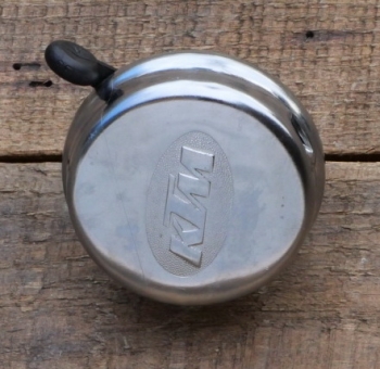 Fahrrad/Moped Klingel Deckel "KTM", orig. 70er/80er Jahre, verchromt 