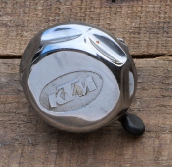 Fahrrad/Moped Klingel Deckel "KTM", orig. 70er/80er Jahre, verchromt 