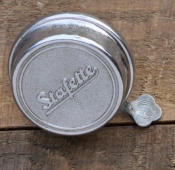 Fahrrad/Moped Klingel Deckel "Staffette", orig. 50er/60er Jahre, verchromt 