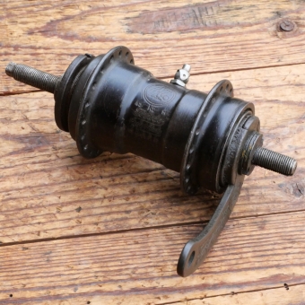 Nabe Hinterrad Fahrrad, F+S Torpedo Mod. 09 , Bj. 1943, schwarz lackiert, gebraucht 
