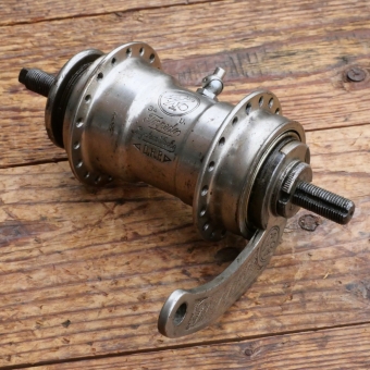 Nabe Hinterrad Fahrrad, F+S Torpedo Mod. 09 , Bj. 1934, vernickelt, gebraucht 