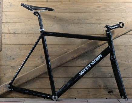 Fahrradrahmen Wittwer, Herrenausführung für Bahnrad 28 Zoll, Aluminium gepulvert, um 2010 