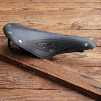 Sattel "Brooks B17 Comp. Standard", original 1970er-90er Jahre, für Rennrad, Leder, schwarz, NOS 