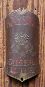 Steuerkopfschild KAYSER, 20er/30er Jahre, Originalschild aus Sammlungsbestand 