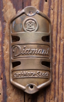 Steuerkopfschild DIAMANT, DDR, 50er/60er Jahre, Originalschild aus Sammlungsbestand 