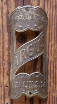 Steuerkopfschild ARGUS/Berlin, 10er/20er Jahre, Originalschild aus Sammlungsbestand 