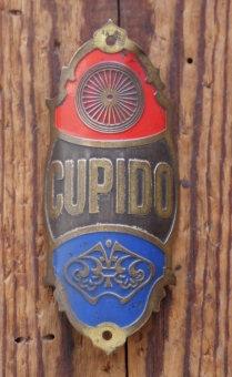 Steuerkopfschild CUPIDO, Berlin, 20er/30er Jahre, Messing lackiert, Originalschild aus Sammlungsbestand 