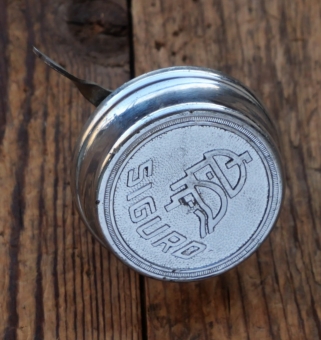 Fahrrad/Moped Klingel Deckel SIGURD, orig. 1950er Jahre, verchromt, gebr. 