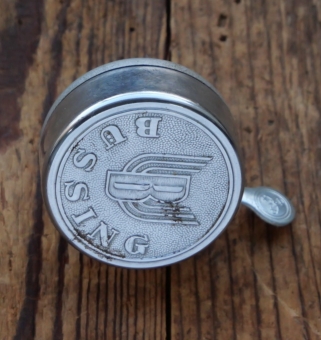 Fahrrad/Moped Klingel BÜSSING, orig. 30er Jahre, verchromt, Durchmesser 55 mm, gebr. 