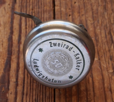 Fahrrad/Moped Klingel ZWEIRAD-KALKER/Ludwigshafen, orig. 1950er/60er Jahre, verchromt, gebr. 