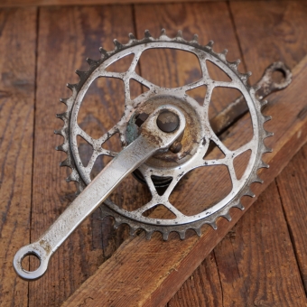 Tretlager universal für Motorfahrrad, orig. 50er/60er Jahre, verchromt, Glocken-Keillager, gebr. 