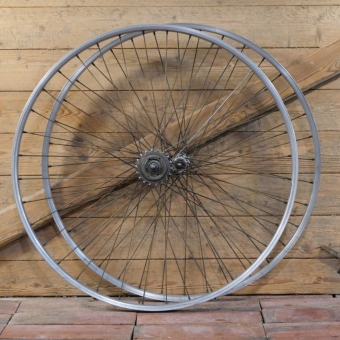 Laufradsatz 26 Zoll (650B), 50er/60er J., für Sportrad, Felgen: Weinmann Alu, Naben: BERTIN, Alu, gebr. 