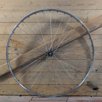 Vorderrad, 28 Zoll (622), 70er/80er J., nirosta, Breite 28 mm, Nabe UNION verzinkt, gebr. 