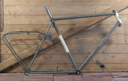 Fahrradrahmen BAUER Mod. Sport, für Sportrad, Herren, 26 Zoll, Stahl, 60er J., grau/weiß, gebr. 