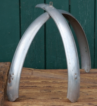 Schutzbleche Satz, 26 Zoll, Herrenausführung für Tourenrad, 30er-50er J., FERAN (Alu plattiert), gebr. 