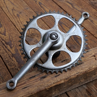 Tretlager universell für Tourenrad, orig. 40er/50er Jahre, verchromt, Glocken-Vierkant, gebr. 