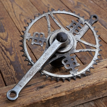 Tretlager für BISMARCK Tourenrad, orig. 30er-50er Jahre, verchromt, Glocken-Vierkant, gebr. 