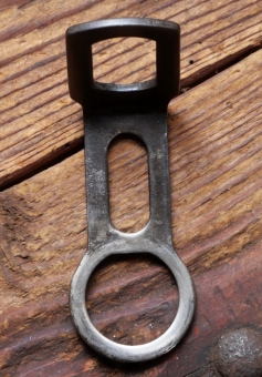 Carbidlaternenhalter/Winkelhalter, vernickelt, orig. 1910er-30er J., längere Ausf., gebr. 