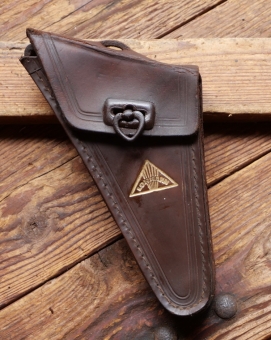 Werkzeugtasche LOHMANN für Damenrad, Echtleder, braun, original 30er - 50er Jahre, gebraucht 