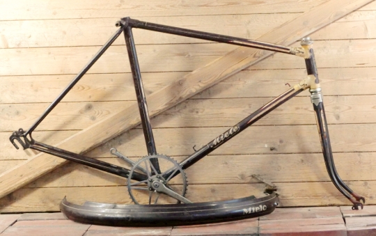 Fahrradrahmen MIELE, für Sportrad, Herren, 26 Zoll, 50er J., Stahl, weinrot, gebr. 