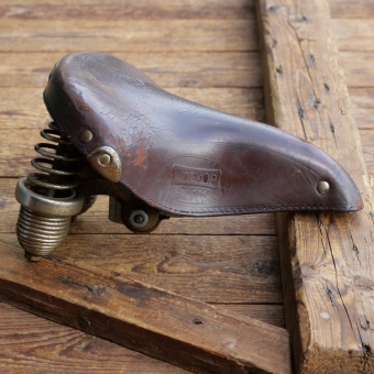 Sattel, Herren, DÜRKOPP/WITTKOP, Leder, braun, verchromt, original 50er Jahre, gebr. 